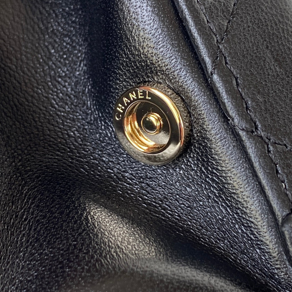 CHANEL MINI 15 BOX BAG IN BLACK CALFSKIN GOLD HARDWARE