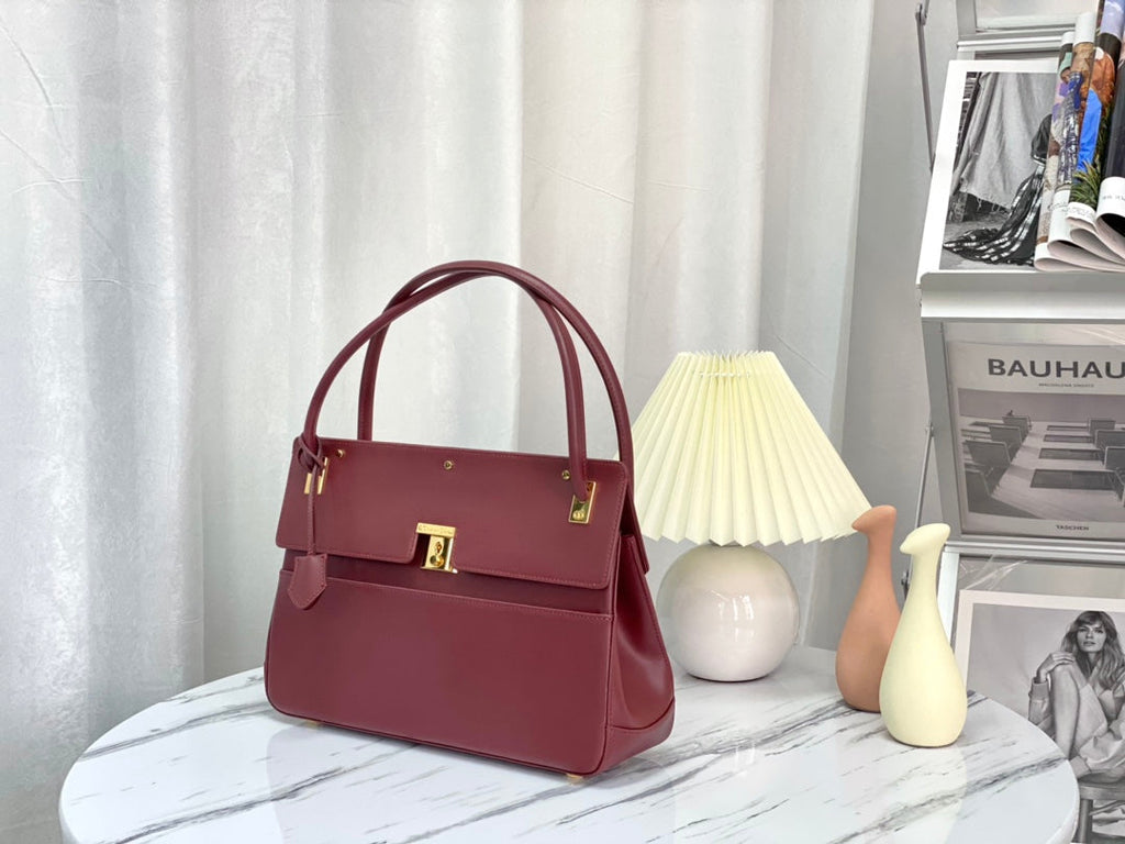 DIOR PARISIENNE 30 HANDBAG IN MULBERRY PURPLE SMOOTH CALFSKIN