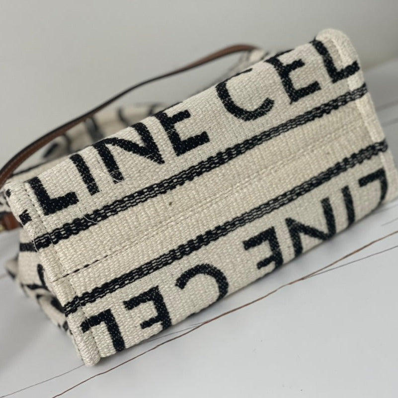 CELINE TRIOMPHE 29 FABRIC WHITE BLACK