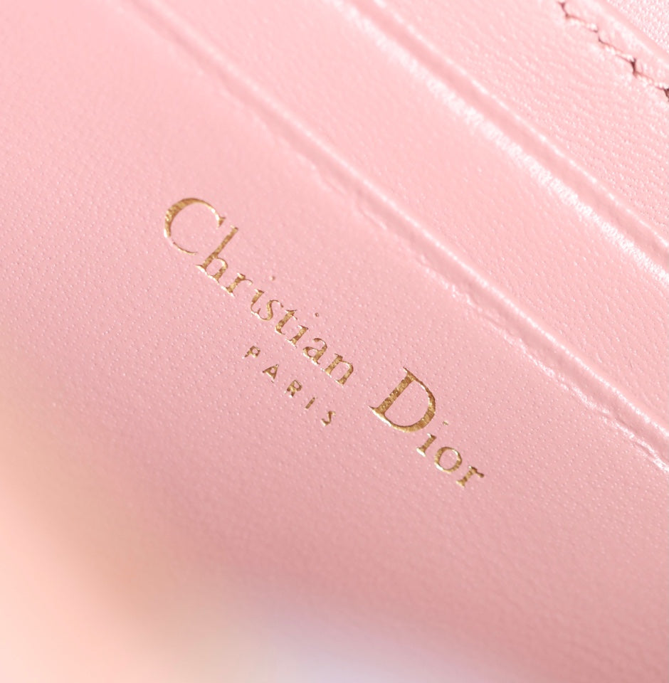 DIOR CARO BOX BAG 19 IN LIGHT PINK CALFSKIN