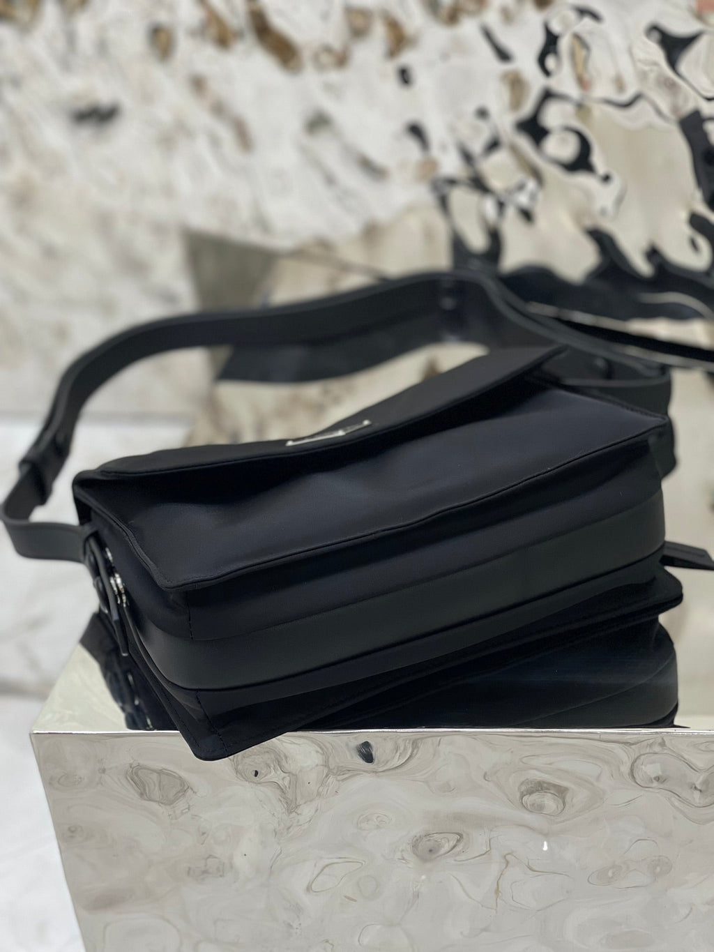 PRADA CINI 23 MEDIUM BAG IN BLACK RE-NYLON WITH STRAP