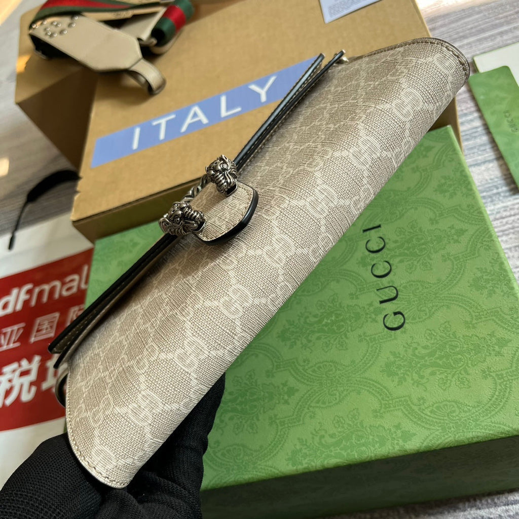 GUCCI DIONYSUS  25 SMALL RECTANGULAR BAG IN BEIGE CANVAS