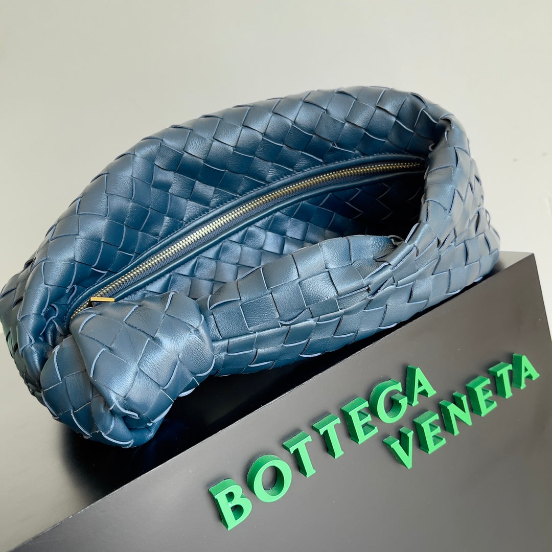 BOTTEGA VENETA MINI JODIE 23 IN STEEL BLUE LAMBSKIN