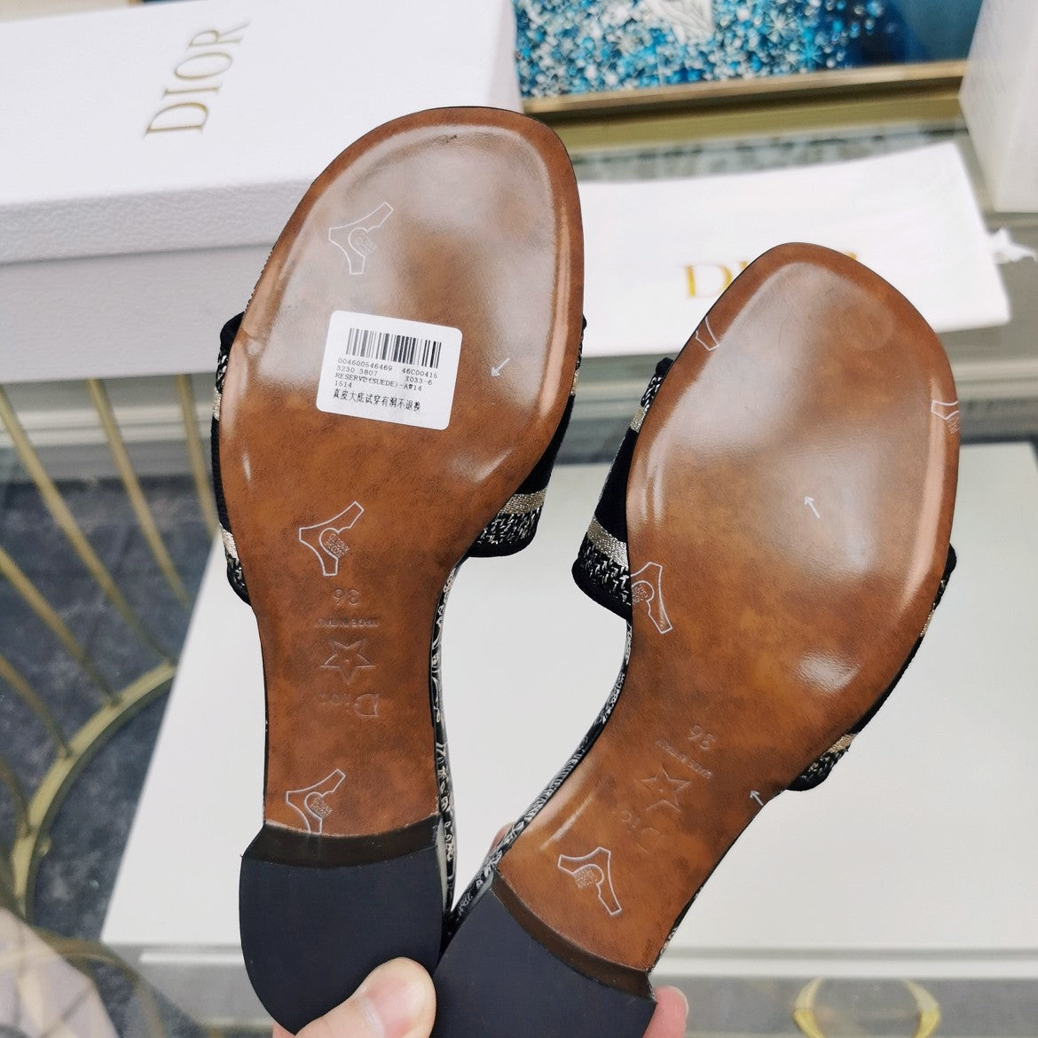 DIOR CD Mule Dway Heeled Slide 45mm Style 29