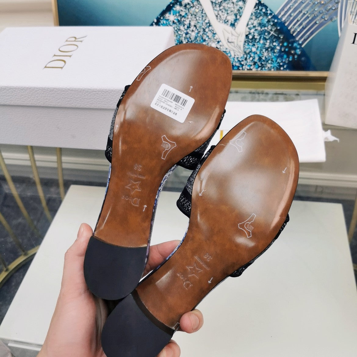 DIOR CD Mule Dway Heeled Slide 45mm Style 30