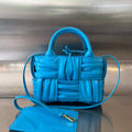 BOTTEGA VENETA CANDY ARCO TOTE 20 IN CERULEAN BLUE SOFT LAMBSKIN