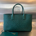 BOTTEGA VENETA LARGE CABAT 51 IN KAITOKE GREEN LAMBSKIN