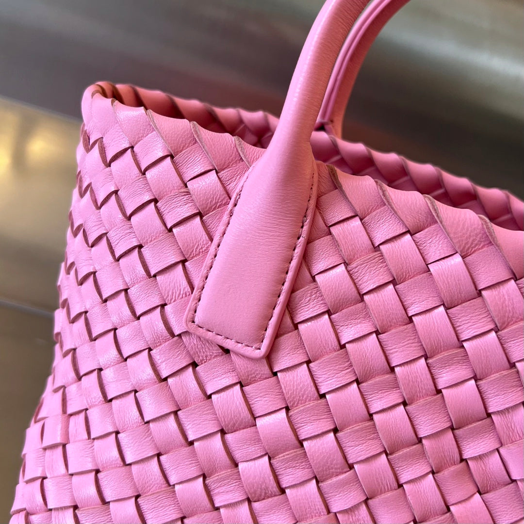 BOTTEGA VENETA MINI CABAT 20 IN ROSE PINK LAMBSKIN