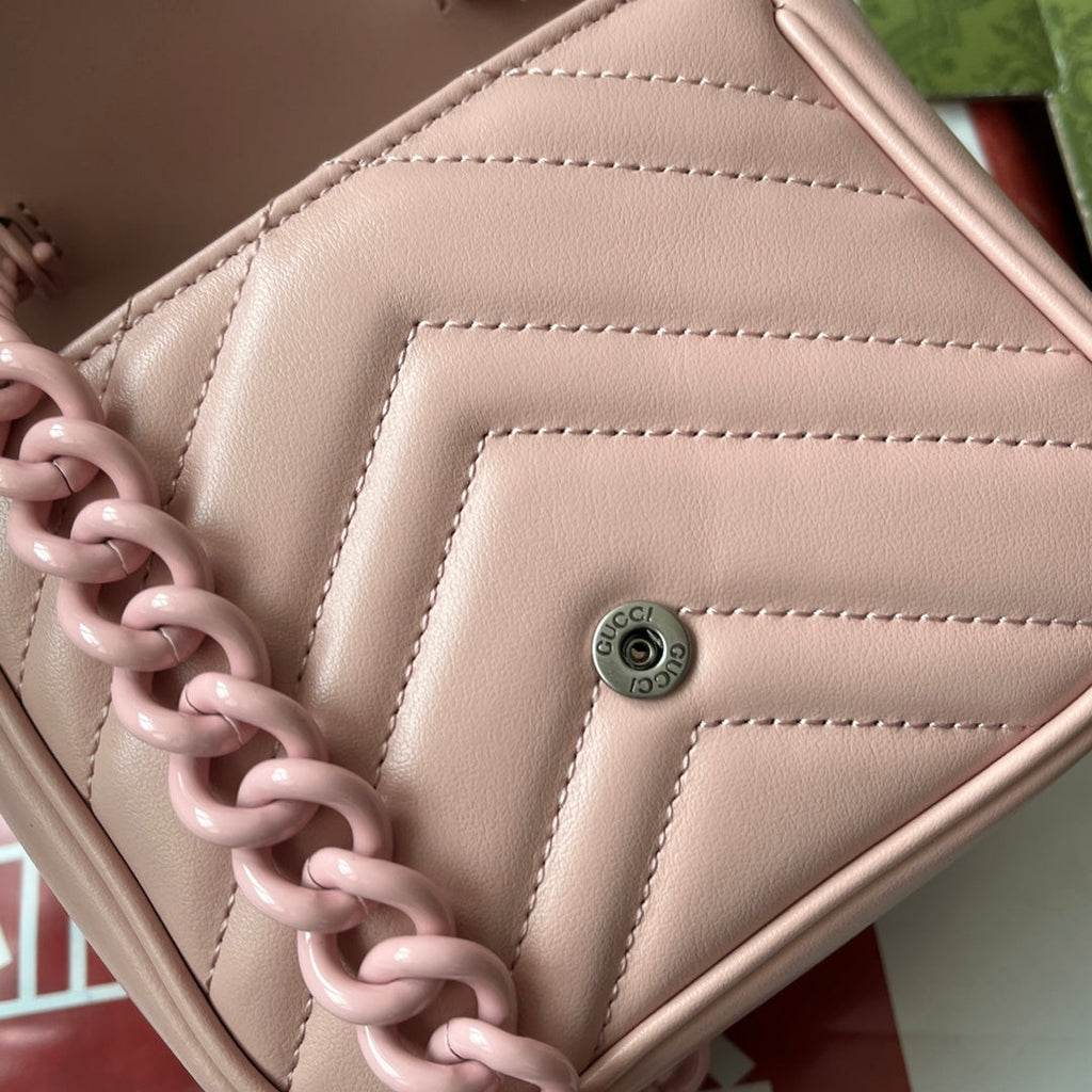 GUCCI MARMONT BAG 12 IN LIGHT PINK CALFSKIN