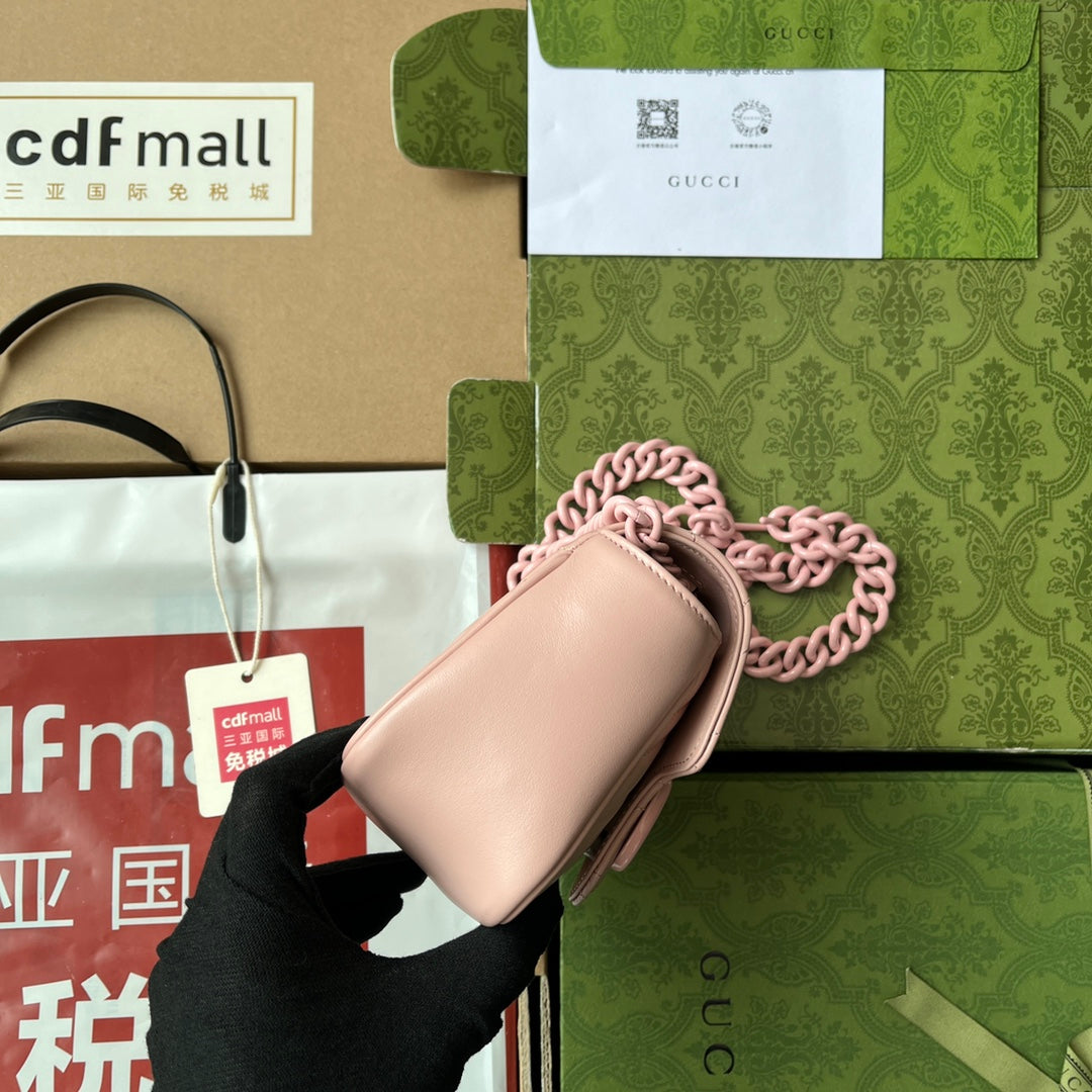 GUCCI MARMONT BAG 12 IN LIGHT PINK CALFSKIN