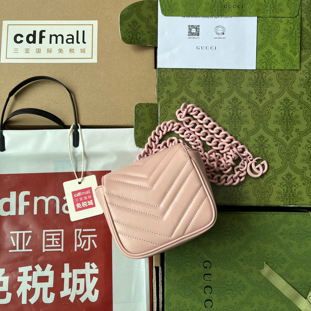 GUCCI MARMONT BAG 12 IN LIGHT PINK CALFSKIN