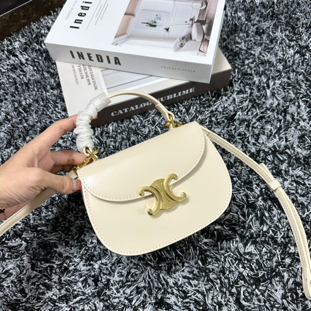CELINE BESACE TRIPHOME 17 CALFSKIN WHITE