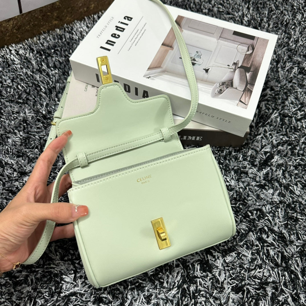 CELINE CLASSIC MINI 18 GREEN MINT CALFSKIN