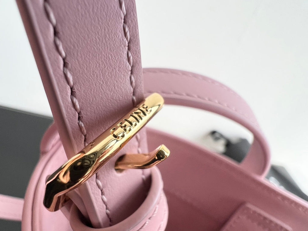 CELINE CUIR TRIPHOME 19 PINK PASTEL SMOOTH CALFSKIN BUCKET BAG