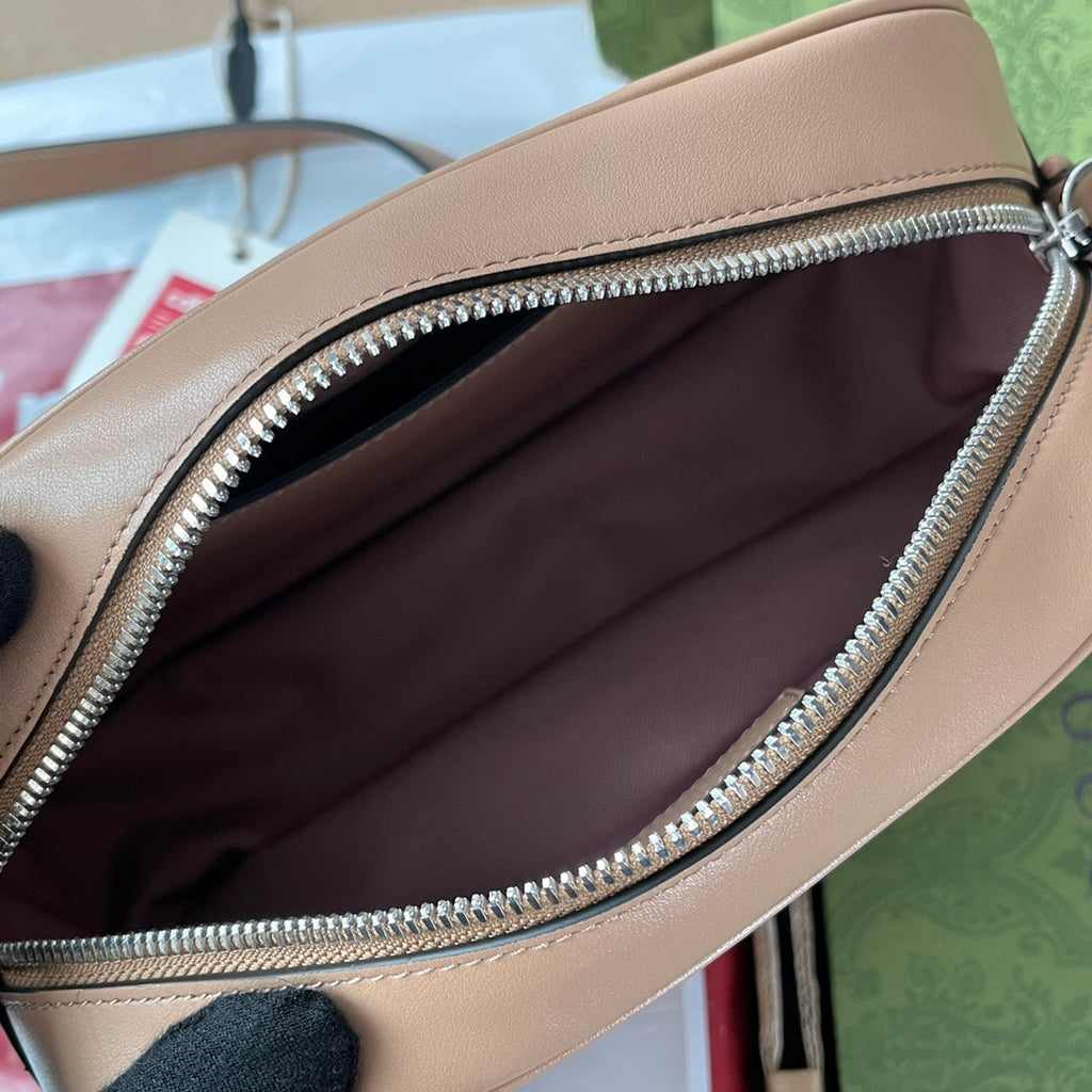 GUCCI MARMONT SHOULDER BAG 24 IN BEIGE CALFSKIN