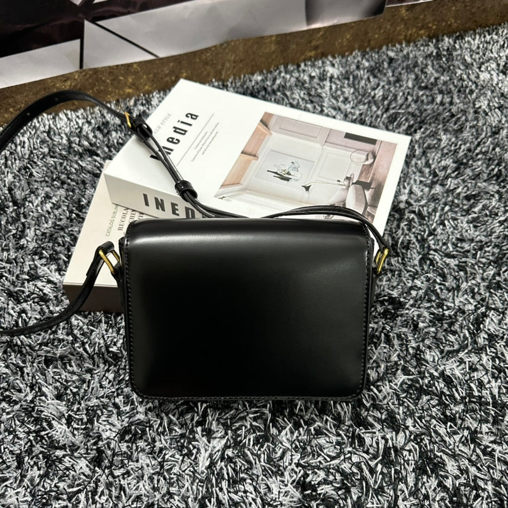 CELINE TRIOMPHE TEEN 18 BLACK COWHIDE LEATHER