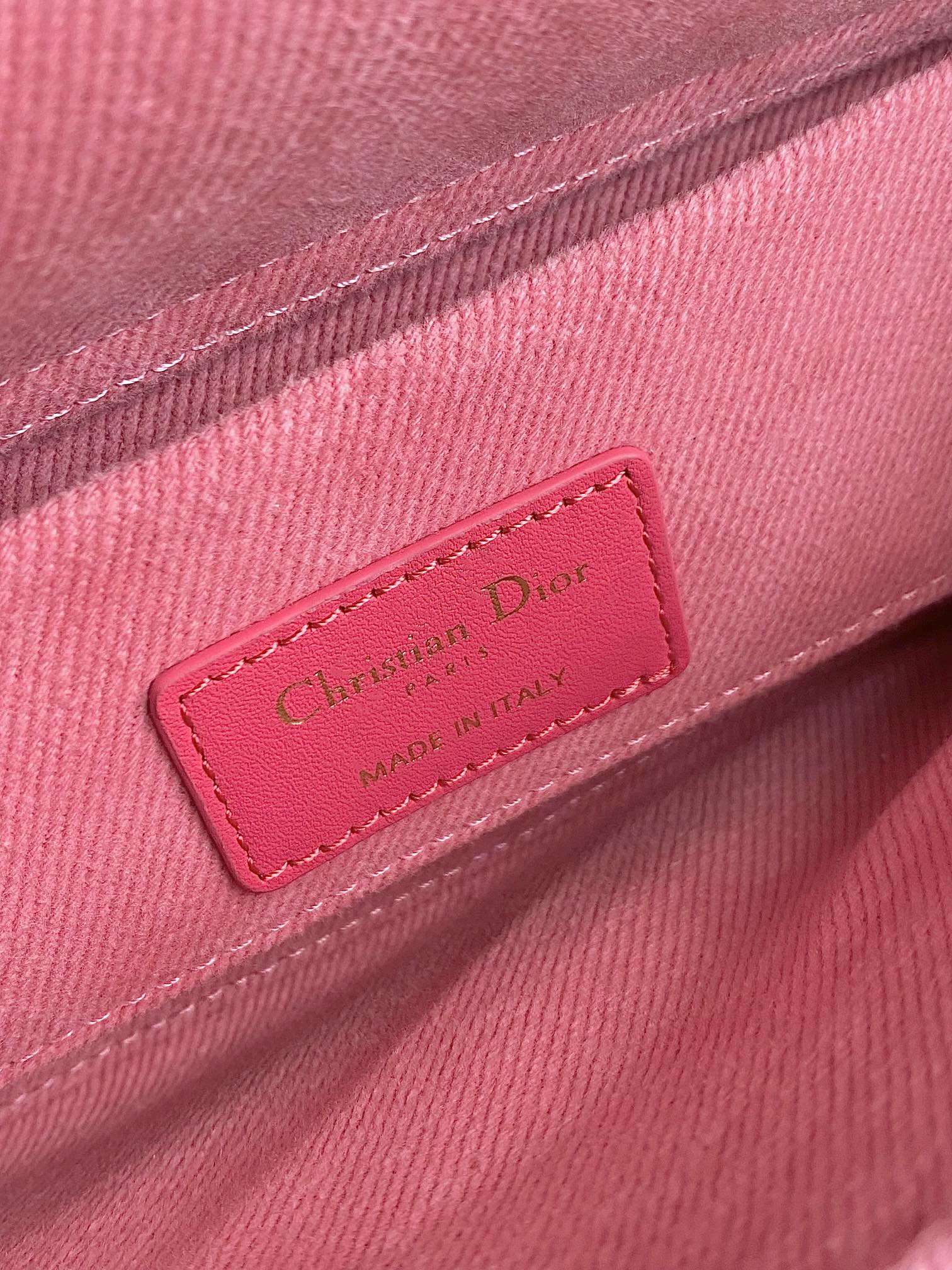 DIOR D-JOY BAG 22 IN HOT PINK MACROCANNAGE DENIM