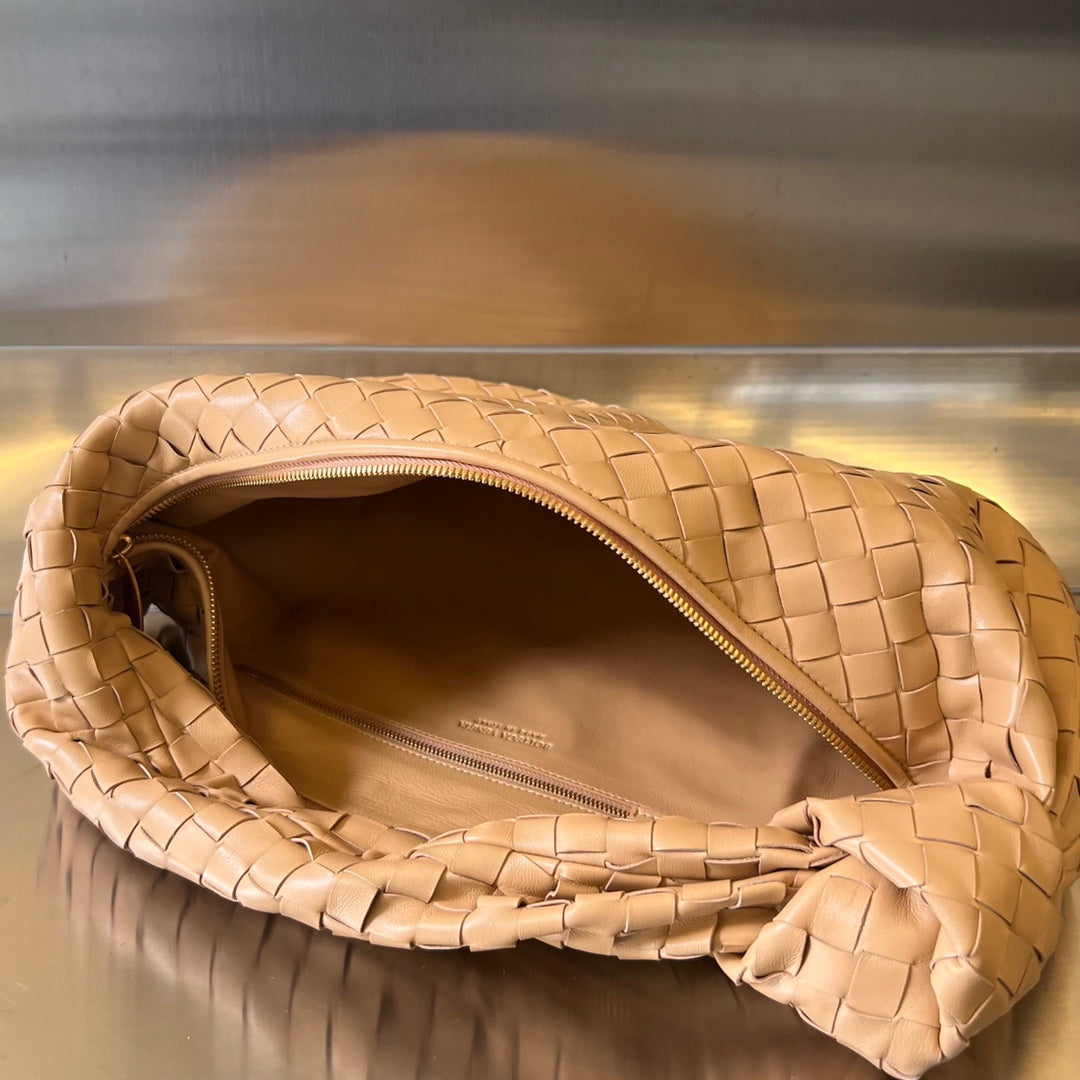 BOTTEGA VENETA SMALL JODIE 48 GOLDEN BROWN CALFSKIN
