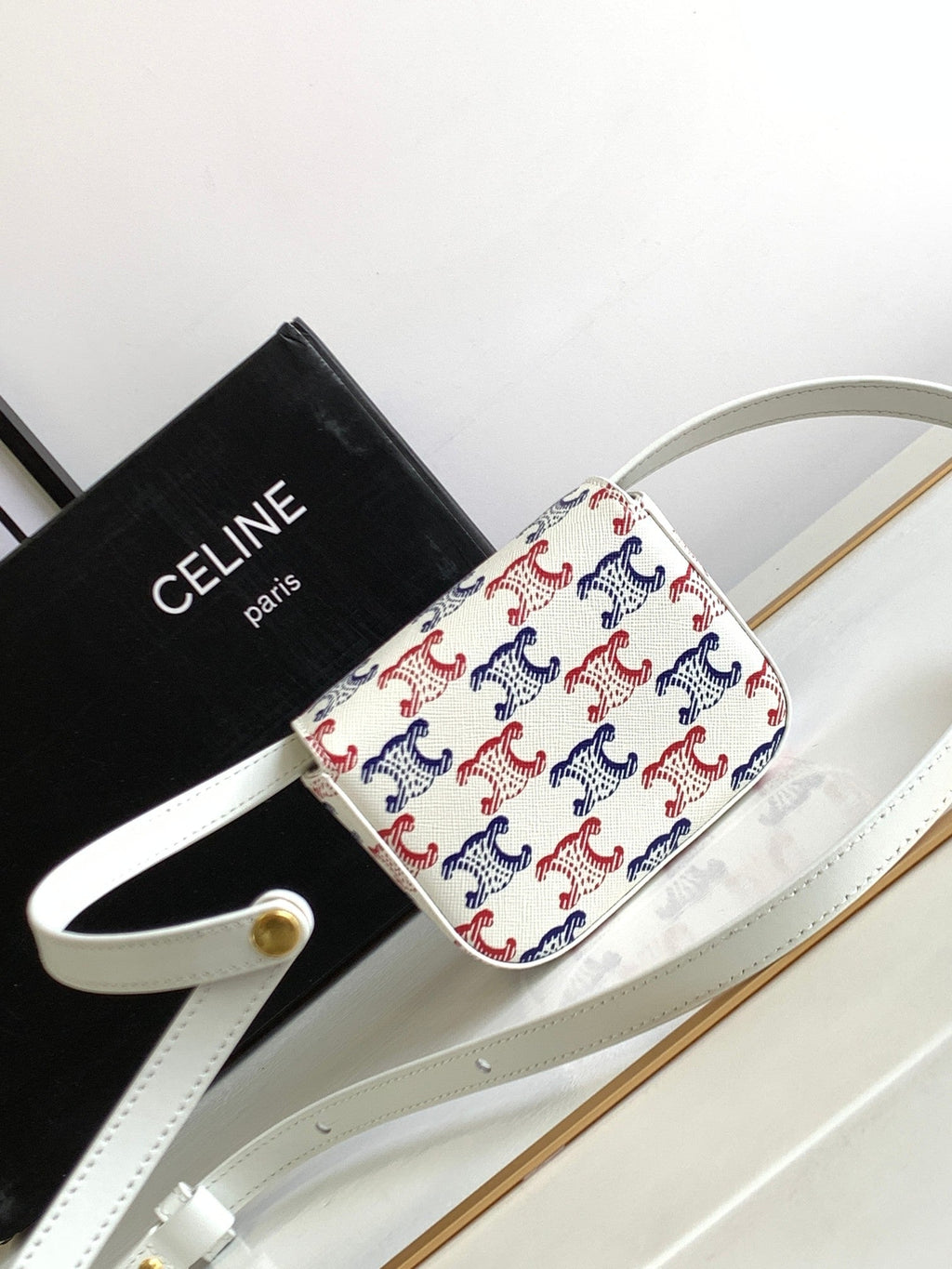 CELINE COLORFUL TRIPHOME 11 COWHIDE LEATHER