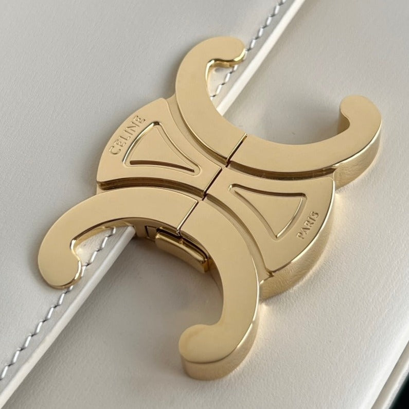 CELINE TRIOMPHE 20 WHITE CREAM CALFSKIN