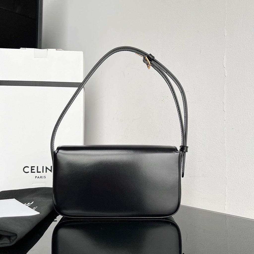 CELINE TRIOMPHE 20 BLACK CALFSKIN