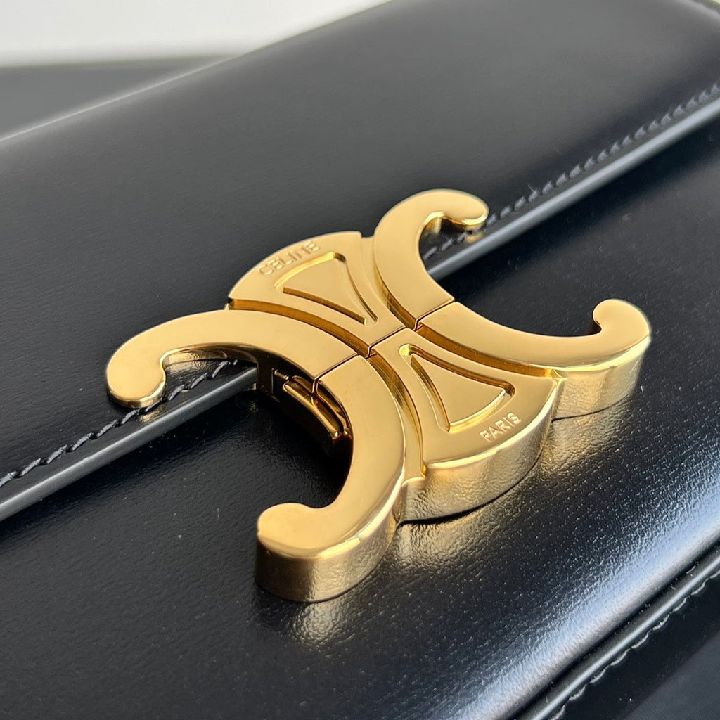 CELINE TRIOMPHE 20 BLACK CALFSKIN
