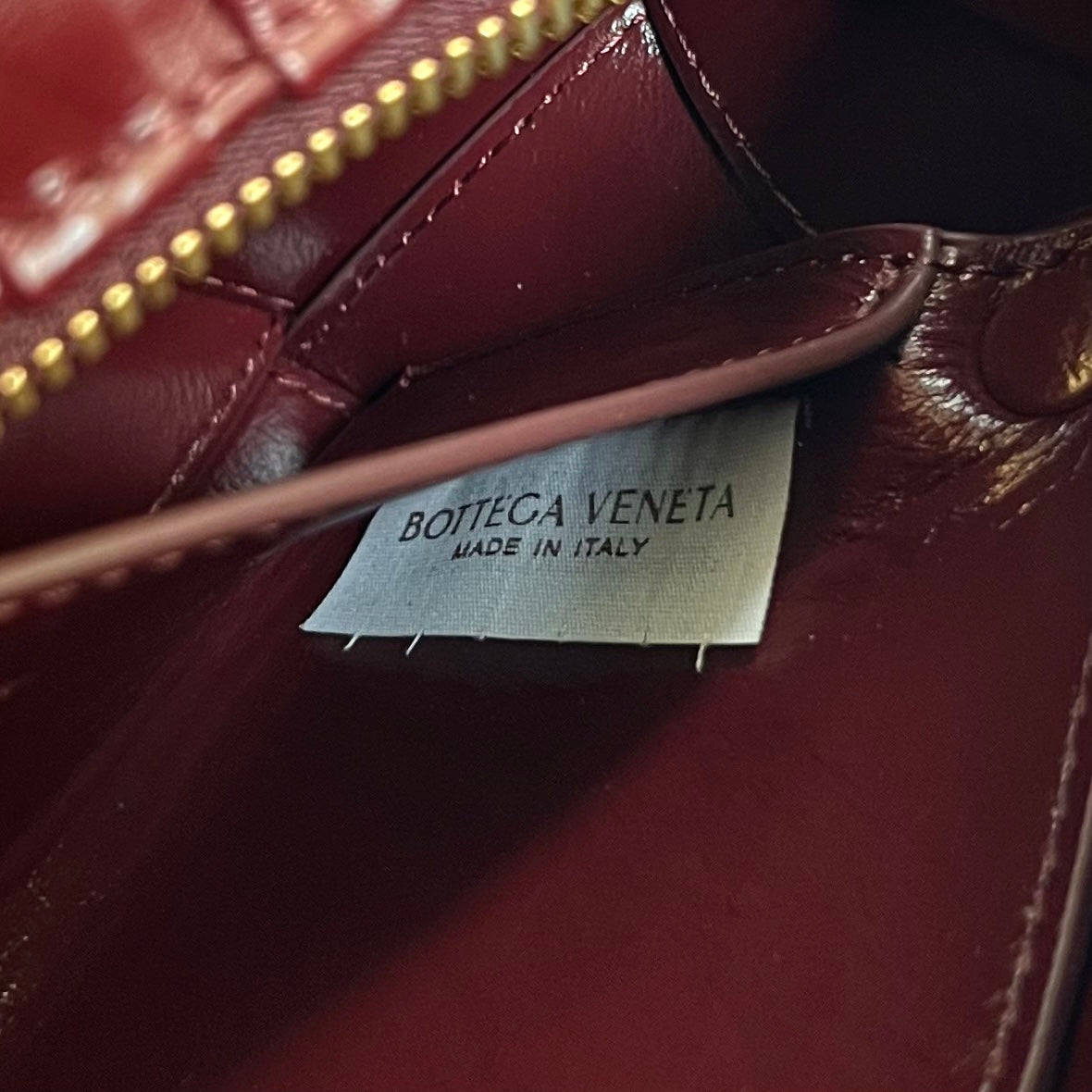 BOTTEGA VENETA SMALL BRICK CASSETTE 23 IN WINE RED SOFT LAMBSKIN