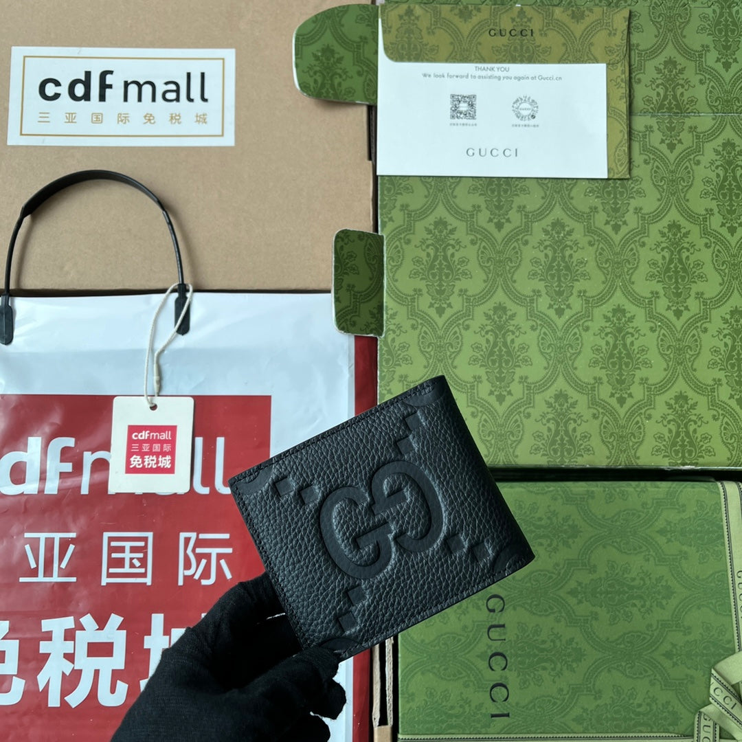 GUCCI WALLET 11 IN BLACK EMBOSSED CALFSKIN