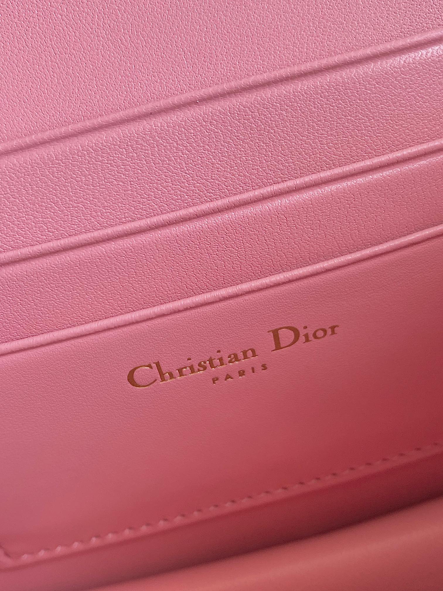 DIOR MINI CHAIN BAG 17 IN LIGHT PINK CALFSKIN