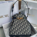 DIOR MEDIUM C'EST 24 IN BLUE CD-EMBOSSED OBLIQUE JACQUARD