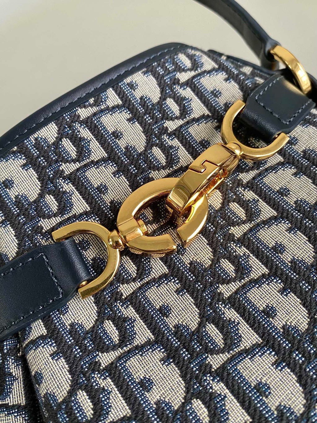 DIOR MEDIUM C'EST 24 IN BLUE CD-EMBOSSED OBLIQUE JACQUARD