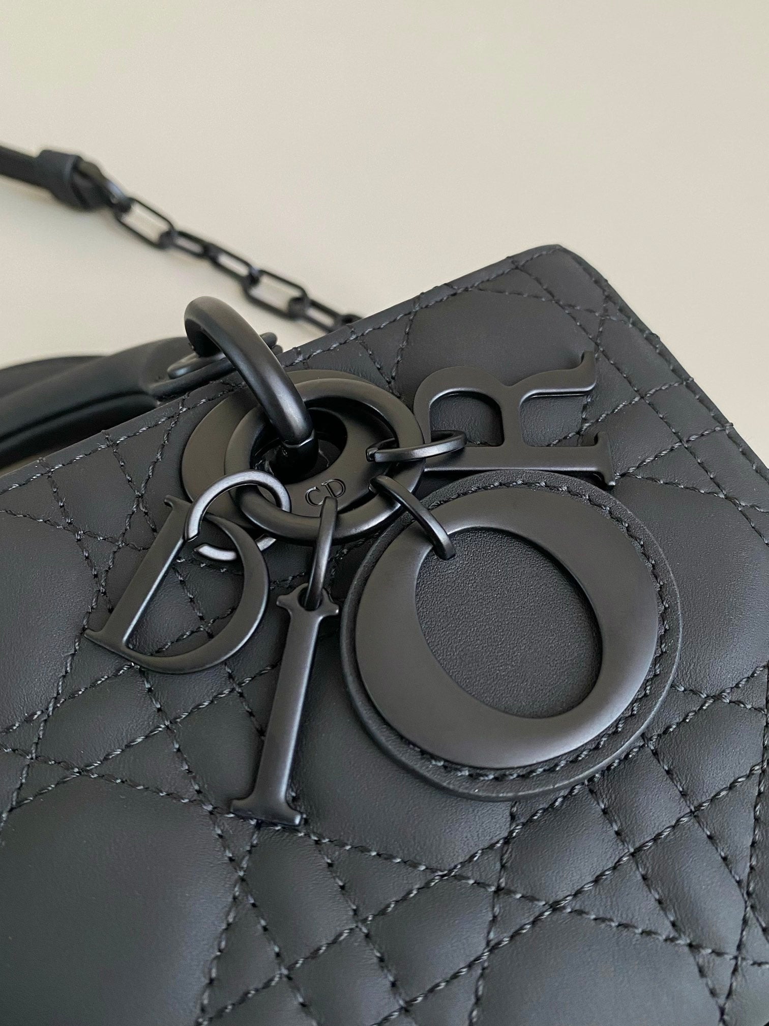 DIOR D-JOY BAG 22 IN BLACK LAMBSKIN