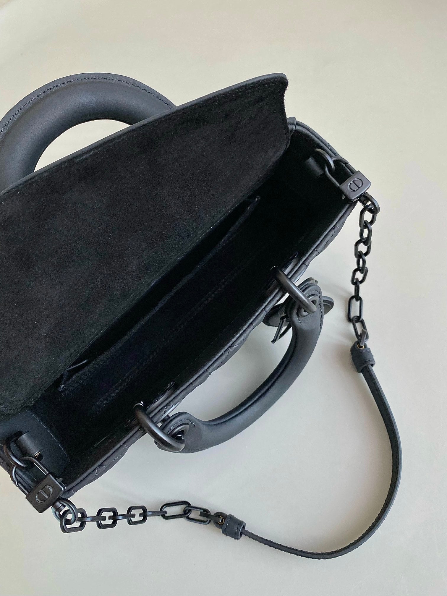 DIOR D-JOY BAG 22 IN BLACK LAMBSKIN