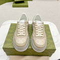 GUCCI TRAINER LIGHT GRAY AND TORTILLA CALFSKIN