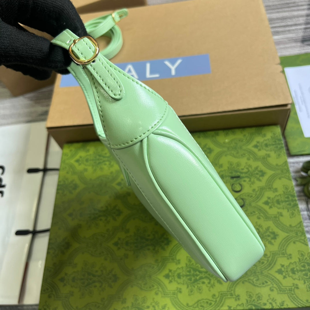 GUCCI JACKIE MINI 19 SHOULDER BAG IN LIGHT GREEN CALFSKIN