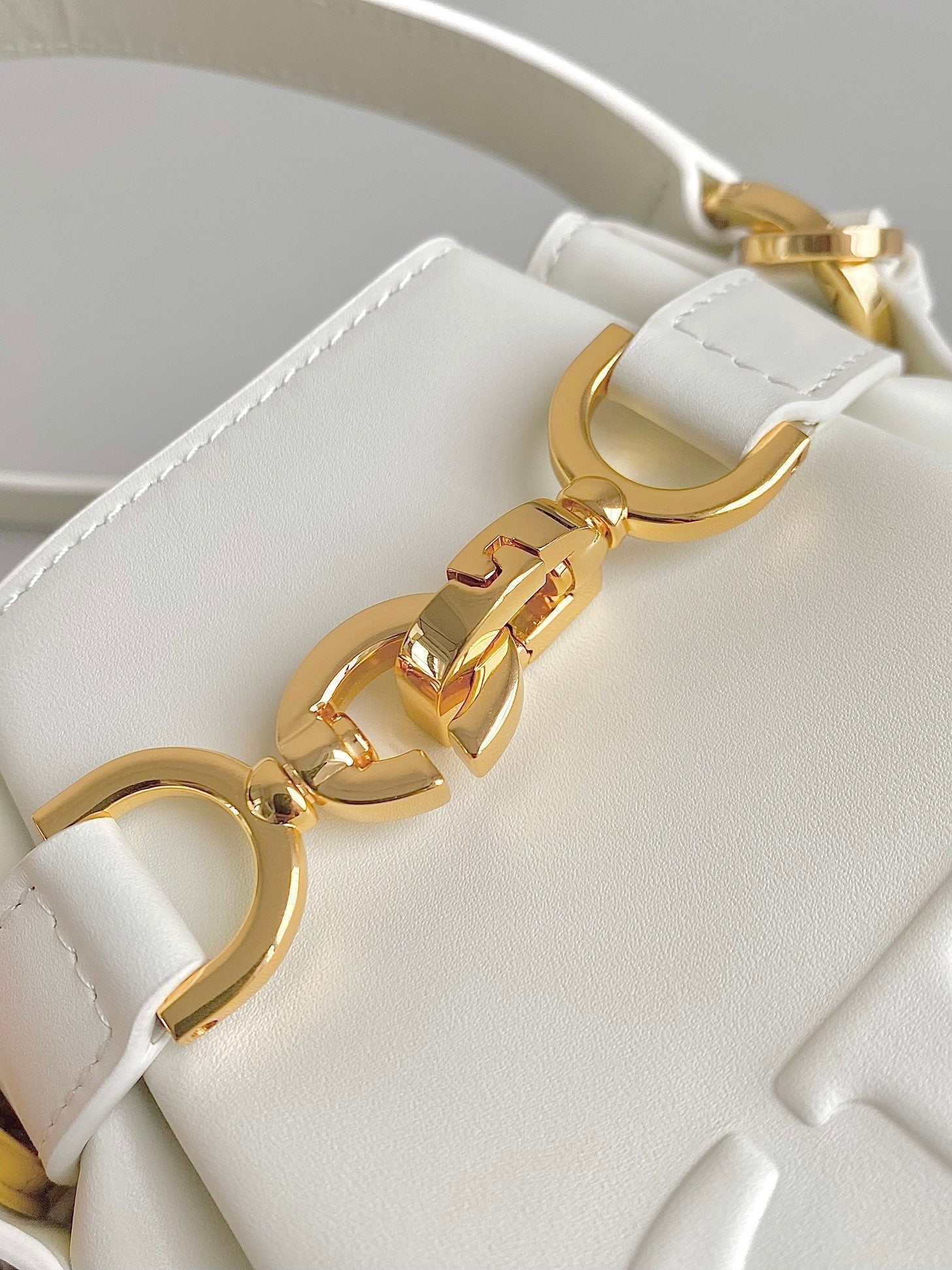 DIOR SMALL C'EST 18 IN WHITE CD-EMBOSSED CALFSKIN