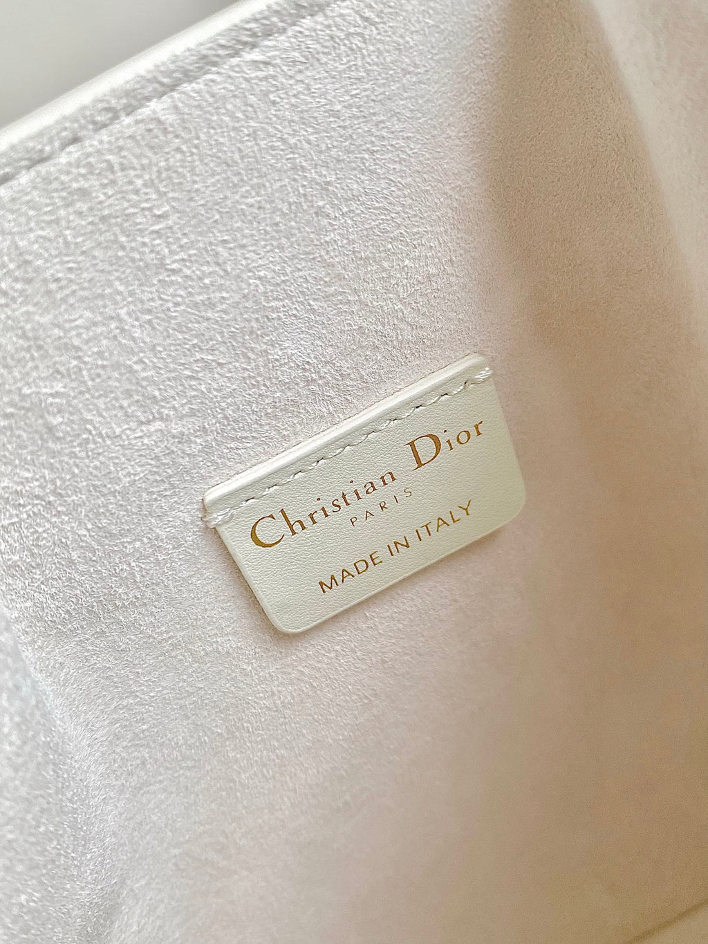 DIOR SMALL C'EST 18 IN WHITE CD-EMBOSSED CALFSKIN