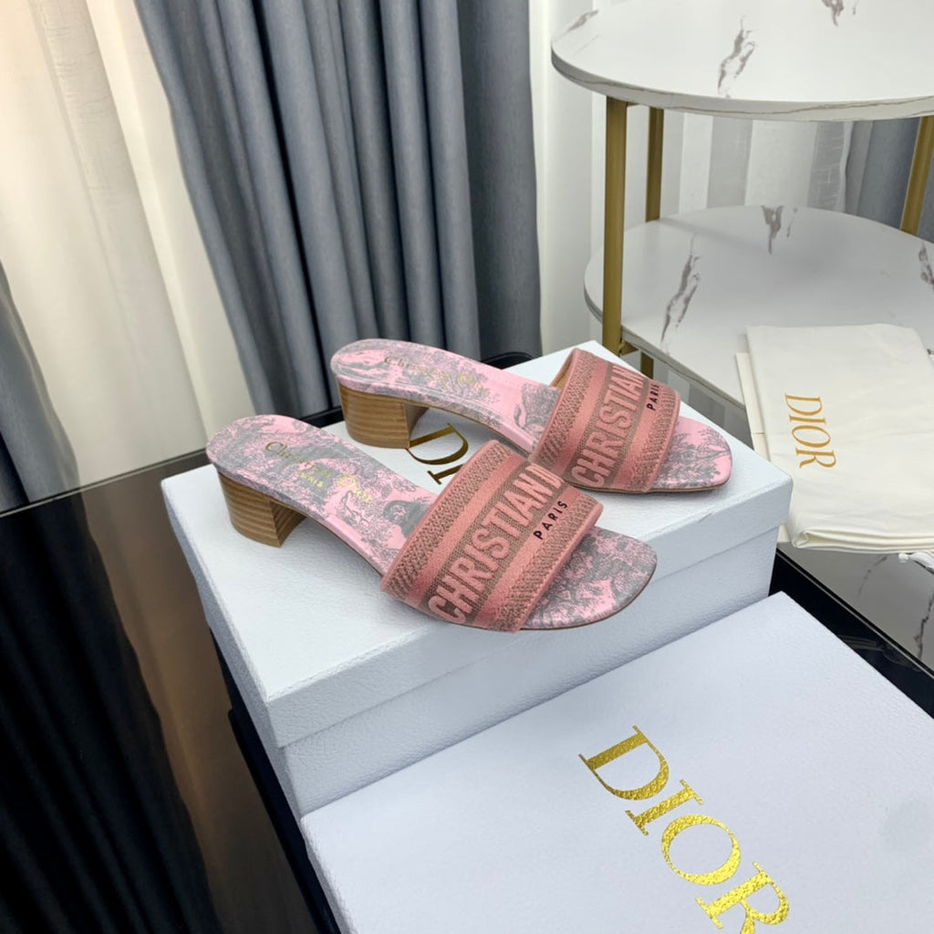DIOR CD Mule Dway Heeled Slide 45mm Style 78
