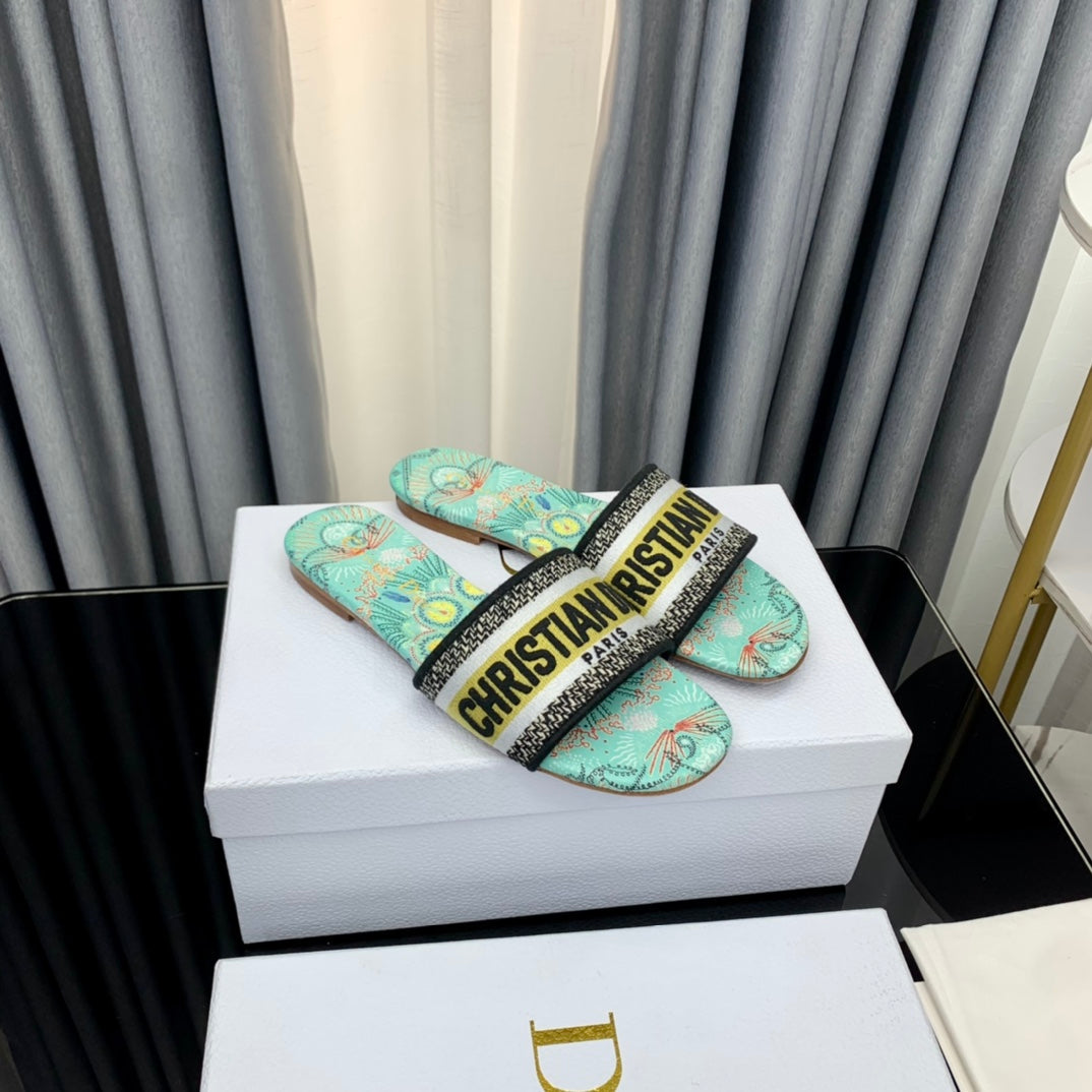 DIOR CD Mule Dway Slide 10mm Multi-motifs Style 42