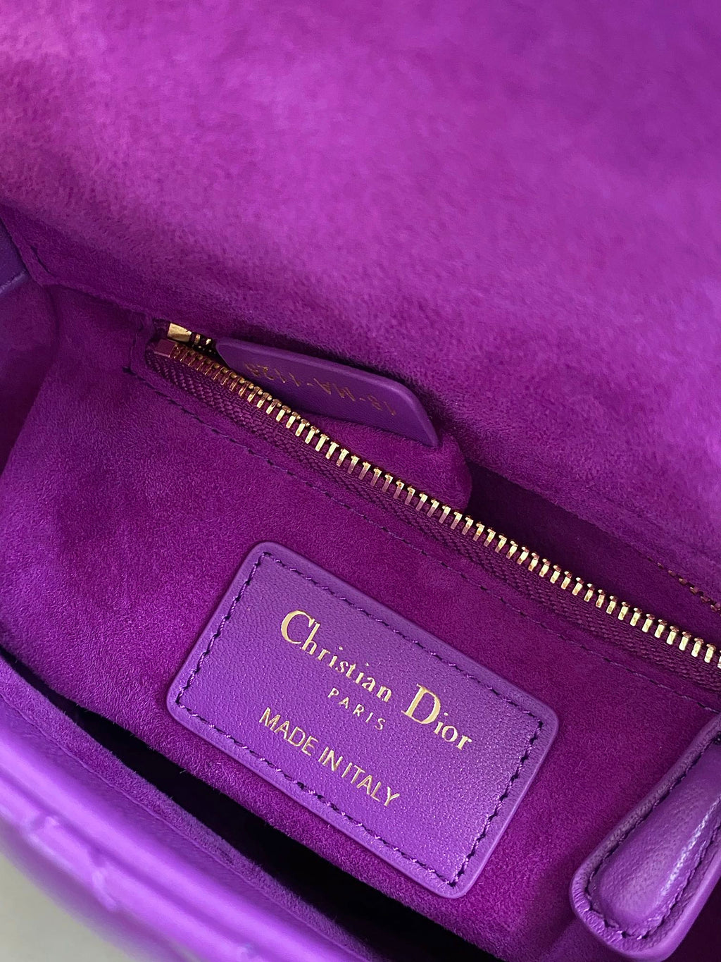 DIOR LADY 17 IN VIOLET PURPLE LAMBSKIN WITH CANNAGE PATTERN