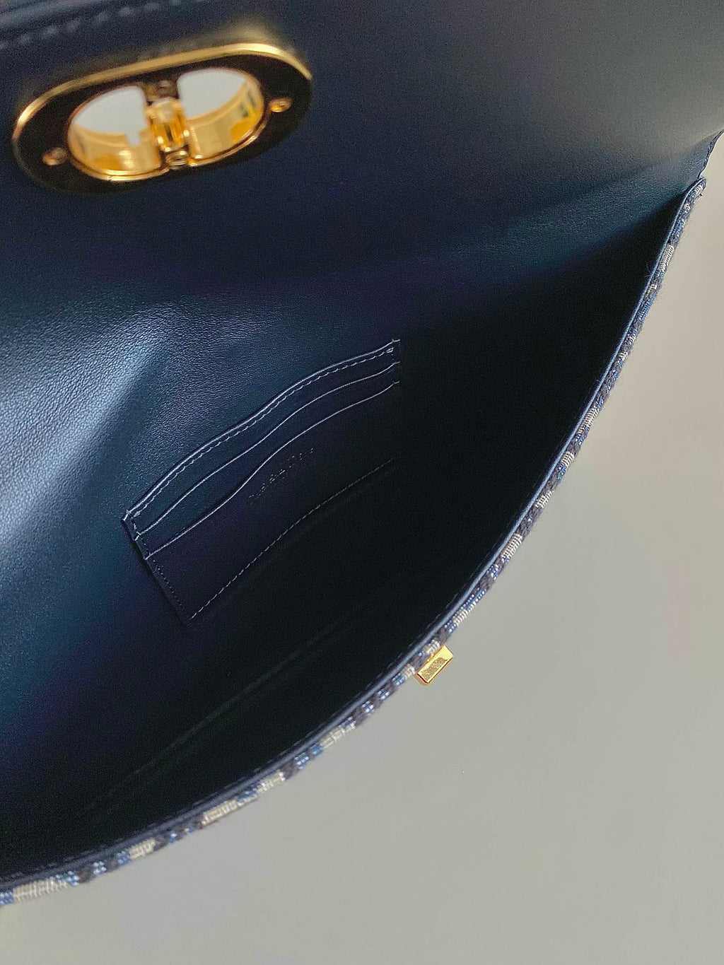DIOR CD 30 CLUTCH BAG IN BLUE OBLIQUE JACQUARD