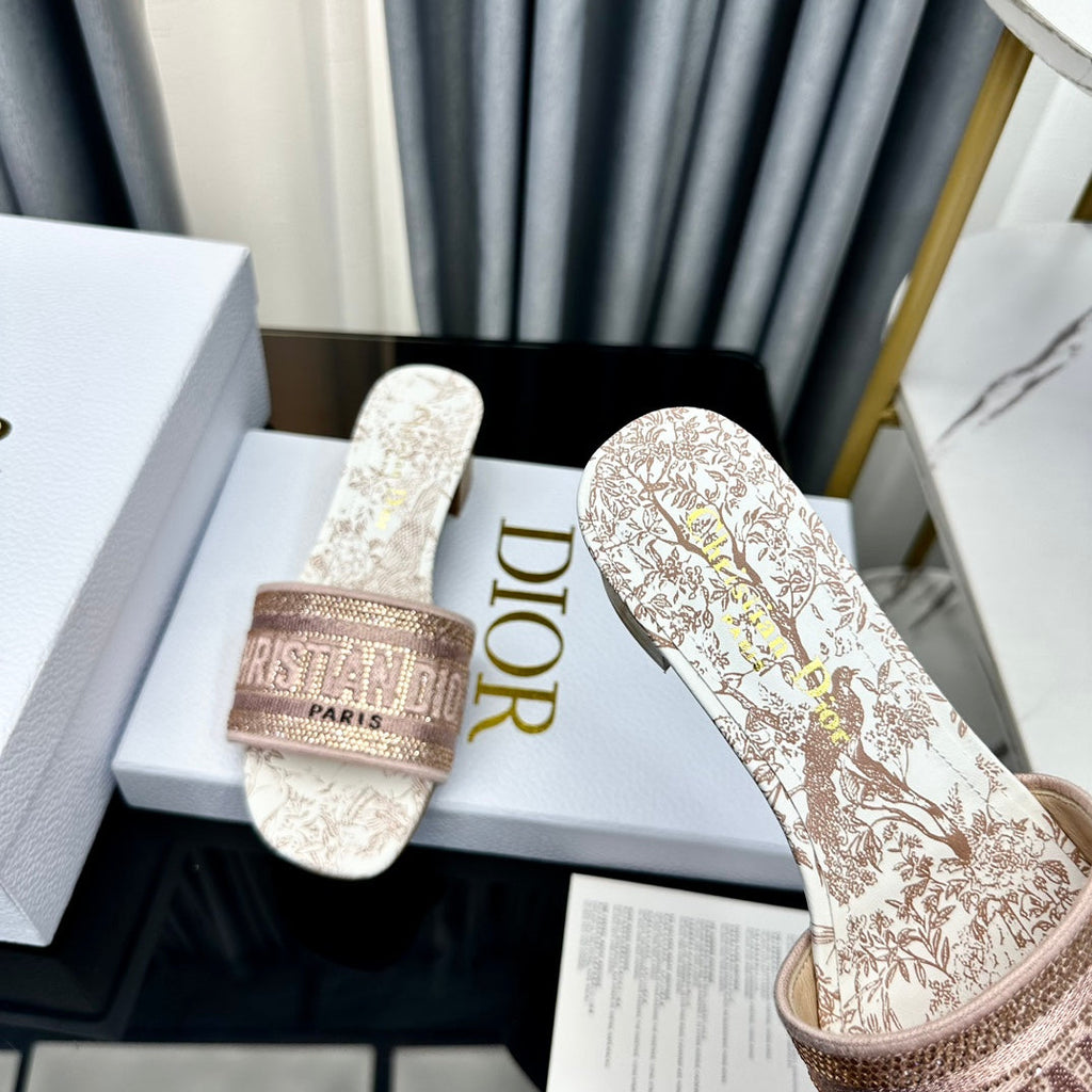 DIOR CD Mule Dway Heeled Slide 45mm Style 81