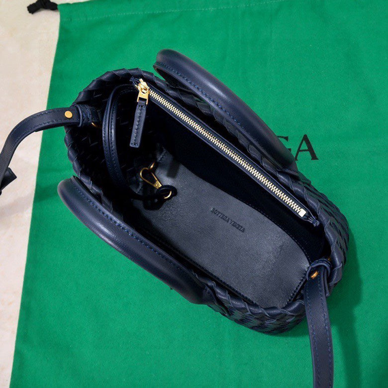 BOTTEGA VENETA Mini Cabat 20cm Blue Lambskin Ghw