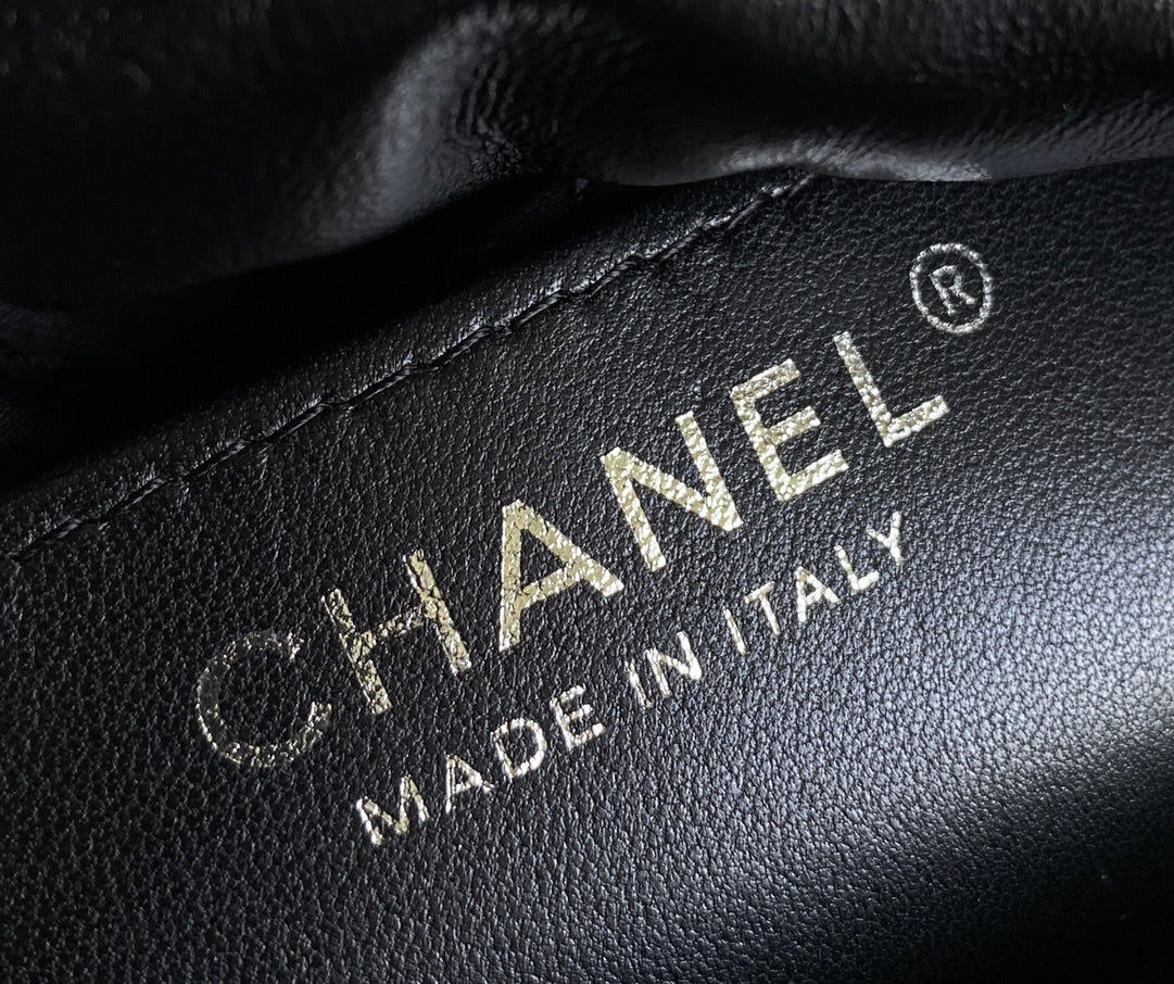 CHANEL HOBO MINI 20CM BLACK LAMBSKIN SHW