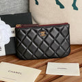 CHANEL CLASSIC SMALL 15 ZIPPED POUCH IN BLACK CALFSKIN