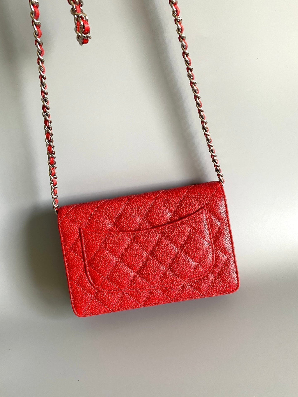 CHANEL WOC 19 RED CAVIAR SILVER HARDWARE