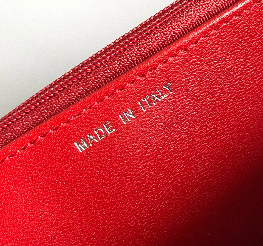 CHANEL WOC 19 RED CAVIAR SILVER HARDWARE
