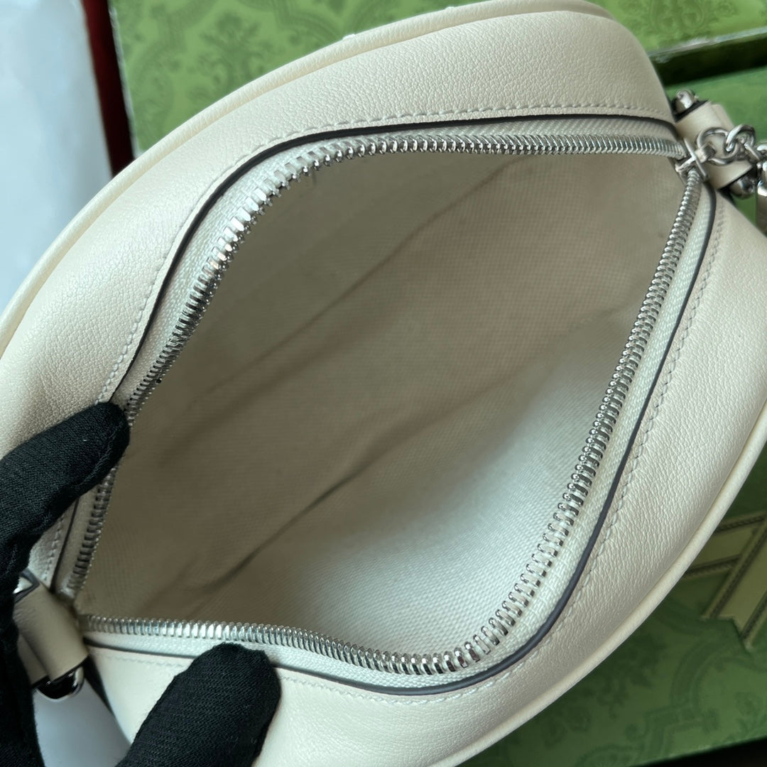 GUCCI SMALL BLONDIE OVAL SHOULDER BAG 20 IN OFF WHITE CALFSKIN