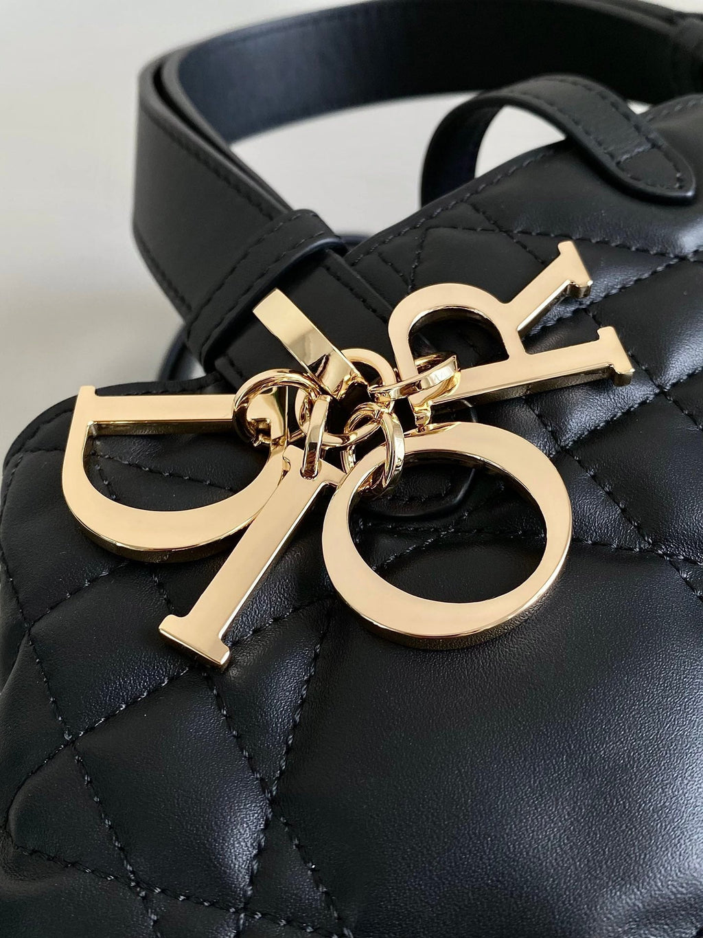 DIOR TOUJOURS 28 BAG IN BLACK LAMBSKIN