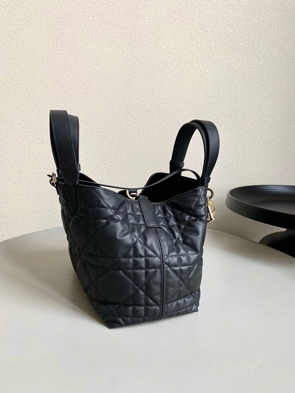 DIOR TOUJOURS 28 BAG IN BLACK LAMBSKIN